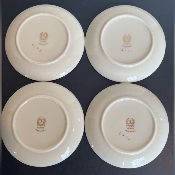 Lenox Bone China Appetizer/ Dessert Plates Trimmed in Silver Set of 4 - Picture 4 of 5